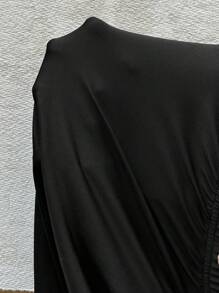 SHEIN Leap Crew Bộ 2 quần dài tay rộng rãi in hình gấu và quần legging cổ tròn cho bé gái tuổi teen - Màu xanh lam - Xem 8