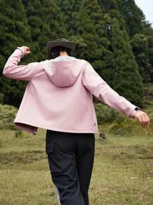 In My Nature 女士纯色连帽抽绳口袋拉链休闲长袖户外轻便夹克