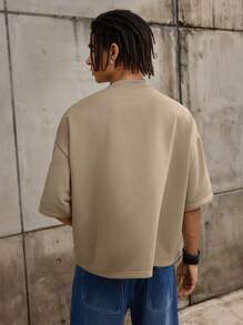 Forever 21 重磅超大宽松高领 T 恤 250gsm 石色秋冬款 - 灰色 - 查看 3
