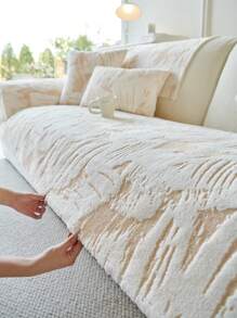 1 Stück dicke Samt-Kaninchenfell Kissenbezug, rutschfeste Sofaabdeckung, staubdicht, waschbar, haustierfreundlicher Schutz, geeignet für Schlafzimmer, Büro, Wohnzimmer, L-förmiges Sofa und 1/2/3/4-Sitzer