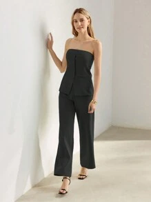 MOTF PREMIUM 纯色单排扣修身抹胸