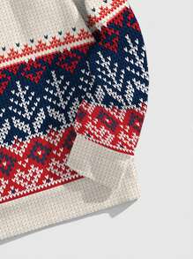 Manfinity Hypemode Men's Santa Claus Pattern Round Neck Long Sleeve Casual Pullover Sweatshirt, Autumn/Winter - White - View 4