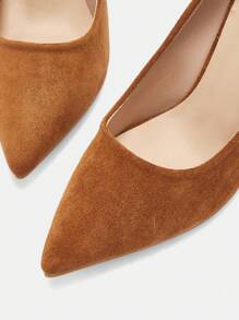 CUCCOO BIZCHIC Women's Solid Color Pointed Toe High Heel Elegant Pumps - Brown - View 3