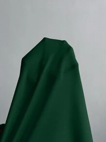 SHEIN Privé Vestido largo de corte evasé sin mangas talla grande para mujer, vestido verde de cuello alto, ajustado con ribete de volantes y abertura lateral, para otoño y vuelta al colegio
