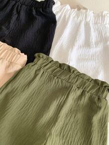 SHEIN Young Girl Solid Color Simple Versatile Shorts Set Of Four