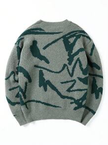 Pull tricoté col rond décontracté pour adolescent, convient pour le printemps, l'été, l'automne, la rentrée scolaire, style streetwear ample, pour la maison, les sorties, les fêtes, l'école