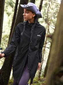 In My Nature Áo khoác hoodie dài tay in chữ thường ngày cho nữ - màu đen - Xem 7