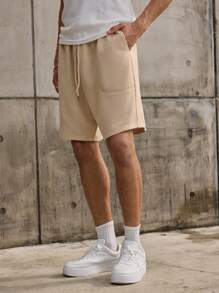 Forever 21 Quần short Bermuda dáng rộng thiết kế đơn giản dành cho nam, phù hợp cho mùa hè. - Màu be - Xem 5