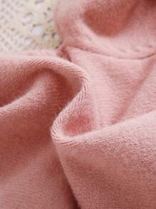 SHEIN Baby Girl Cute Minimalist Solid Color Turtleneck Long Sleeve Dress, Autumn/Winter