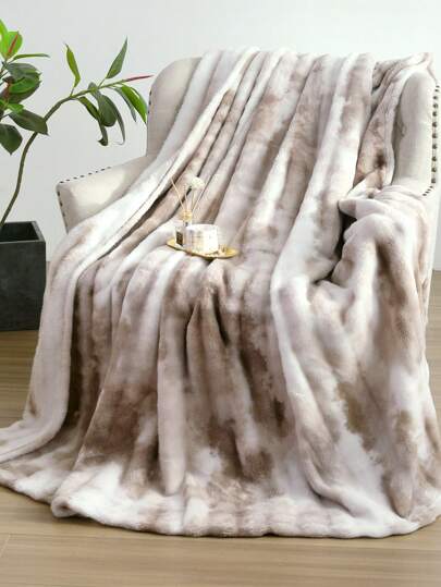 1 st. vändbar filt med marmorstruktur, mjölkplysch, mjuk och varm mångsidig filt för soffa, säng, resor - lämplig för vardagsrum och sovrum, höstdekor, höstdekor, rumsdekor