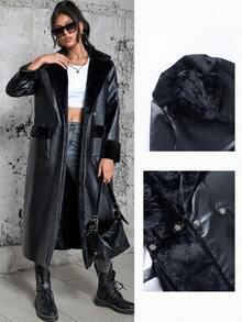 Eilly Bazar Damen Lange Mantel Jacke