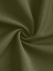 Gameset SHEIN Sport Contrast Trim Stand Collar Fitted Athletic Tank Top - Army Green - View 5