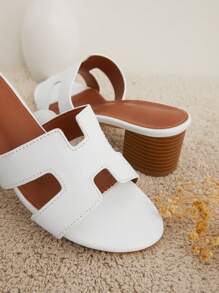 SHUZIA Women's Thick Heel Wide Fit H Band Fashion Slide Sandals Holiday Vacay Vibe For And Summer Shoes Spring Shoes Spring Break Easter Mother's Day Present