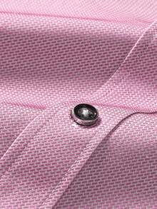 Manfinity Mode 男士休闲商务长袖衬衫，春秋 - 粉色 - 查看 6