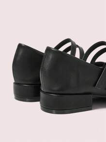 CUCCOO DOLLMOD Fashion Black Mary Jane Chunky Heel Flats Spring Shoes Spring Break Easter - Black - View 4