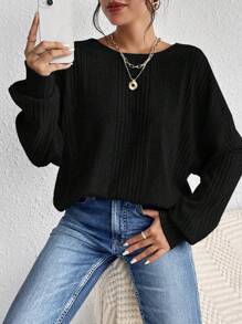 SHEIN Frenchy 1 chiếc áo thun trơn màu đơn giản, lưng đan chéo, mùa thu - màu đen - Xem 4