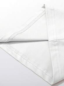 GENIUS ODE Men Letter Print Simple Round Neck Short Sleeve T-Shirt And Long Pants Set, Cozy Outfits - White - View 5