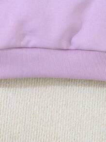 2 chiếc áo nỉ dài tay in chữ cổ tròn màu trơn thoải mái cho bé gái - Nhiều màu - Xem 6