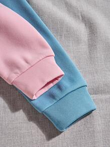 SHEIN LUNE 1件女士纯色长袖简约连帽衫，休闲日常套头衫秋季卫衣 - 彩色 - 查看 7