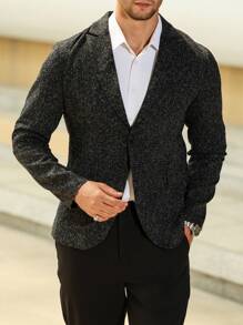 Manfinity Mode Men's Button Front Long Sleeve Shirt And Pants Suit - Black - View 5