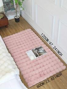 1 块毛绒矩形柔软粉色地毯，采用蓬松羊毛面料制成，舒适可爱，适用于卧室、客厅、书房和其他家庭区域、秋季装饰、秋季装饰、房间装饰 - 粉色 - 查看 5