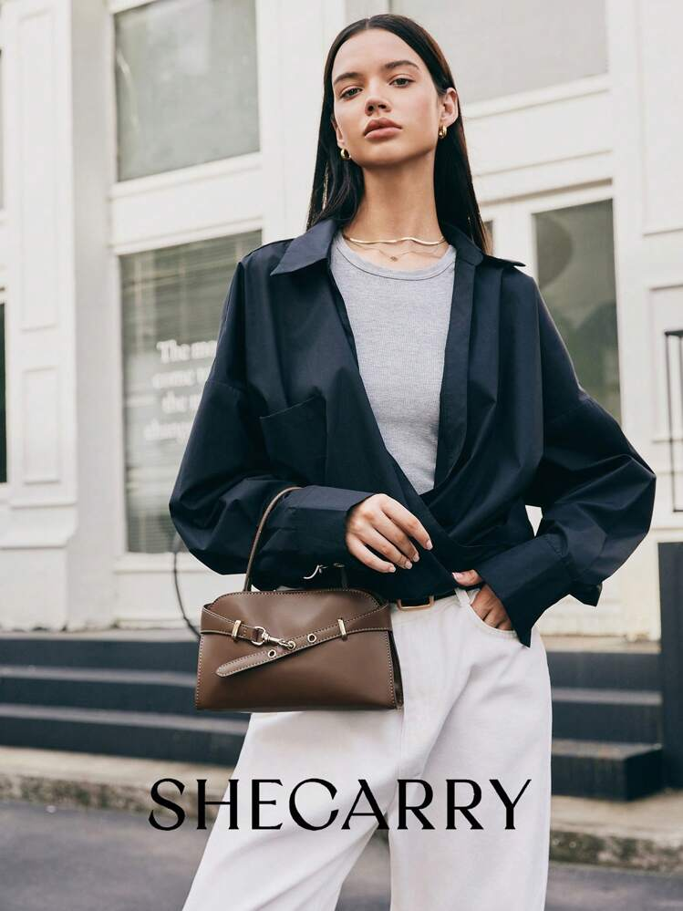 SHECARRY حقائب محمولة من المرأة جلد صناع يخريف شتا...