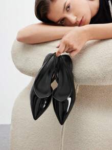 CUCCOO BIZCHIC Fashionable Black Pointed Toe Flat Shoes For Casual, Date, Party, Holiday Spring Shoes Spring Break Easter