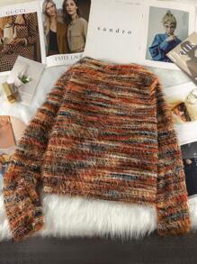 SHEIN LUNE Áo khoác sọc dài tay cài nút phía trước cho nữ - Nhiều màu - Xem 2