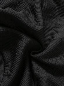 Áo khoác bóng chày bó màu trơn đan cho bé gái - màu đen - Xem 6