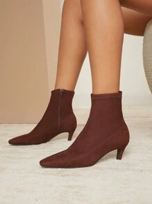 SHUZIA Botín con tacón de gatito de elástico, con vibra navideña y de vacaciones para el otoño, el invierno, Año Nuevo, el Día de San Valentín y el verano - Regalo de San Valentín