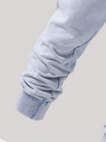 Set de 2 piezas: sudadera con capucha y pantalón de chándal lavado a la piedra, estilo urbano para adolescentes, de punto, para otoño/invierno