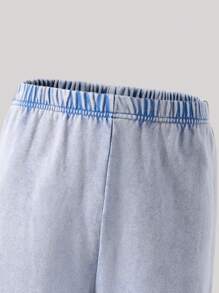 Set de 2 piezas: sudadera con capucha y pantalón de chándal lavado a la piedra, estilo urbano para adolescentes, de punto, para otoño/invierno