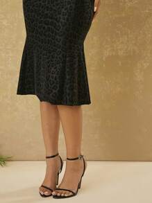 SHEIN Unity Vestido elegante de unicolor, cuello redondo y sin mangas para mujer - Marrón - Ver 7