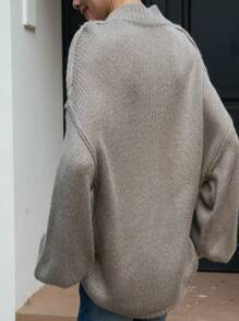 INAWLY Women's Solid Color Front Button Long Sleeve Minimalist Casual Blouse Fall Cloth For Women - Army Green - View 2