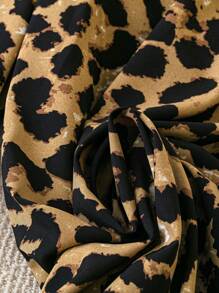 SHEIN Unity Plus Size Casual Baggy Leopard Print Pants - Yellow - View 5