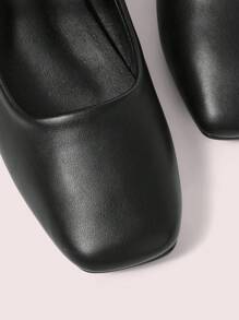 CUCCOO DOLLMOD Fashion Black Mary Jane Chunky Heel Flats Spring Shoes Spring Break Easter - Black - View 5