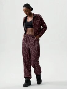 VARSIVA 复古印花高腰宽松束带女式运动裤 - 白色 - 查看 6