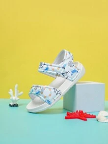 儿童卡通可爱舒适休闲运动凉鞋 - 白色 - 查看 4