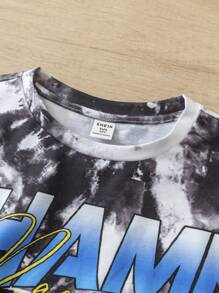 3pcs Kids Tween Boys Casual Graffiti Print Loose Fit Round Neck Pullover Long Sleeve Knitted T-Shirt Set, Suitable For Commuting, School, Daily Casual, Vacation, Sports, Applicable For Spring, Summer, Autumn, Winter