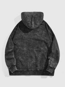 ROMWE MEN Street Life Men's Casual Cartoon Print Loose Pullover Hoodie, Suitable For Sports And Daily Wear, Autumn