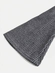 SHEIN Girlism 2pcs Tween Girls' Fitted Casual Minimal Comfy Ribbed Off Shoulder Top And Mini Skirt Set - Grey - View 6