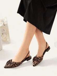 CUCCOO CHICEST Wygodne spiczaste buty damskie na wysokim obcasie z nadrukiem w panterkę Boże Narodzenie Jesień Nowy Rok Święta