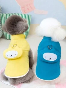 PETSIN Yellow Cute Pet Jacket With Leash, Padded & Warm For Autumn/Winter - Yellow - View 5