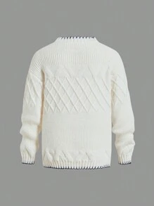 Maglione casual sportivo a maniche lunghe a scollo a V lavorato a maglia caldo per ragazzi tra i bambini e gli adolescenti