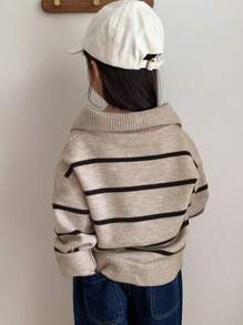 Dazy Kids Young Girls Striped Knitted Sweater, Autumn