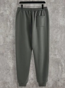 Manfinity VCAY Bộ 2 quần dài tay in họa tiết thường ngày cho nam và quần ống đứng cạp chun, trang phục dệt kim rộng rãi trẻ trung - Nhiều màu - Xem 3