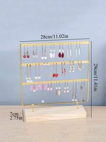 1 قطعة حامل مجموعة حلي أقراط قابل للفك من الخشب، رف عرض مجوهرات منزلي، هدية لعيد الحب، عيد الحب، حفل الزفاف في عيد الحب، عيد الميلاد - الأسود - مشاهدة 2