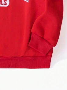 Sudadera de mujer de cuello redondo de marca, estilo callejero holgado de talla grande, estilo minimalista casual, con estampado de letras, cálida para el invierno