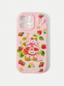 Strawberry Shortcake X SHEIN ストロベリー柄 リボン ショック吸収 スマホケース ピンク - ピンク - チェックする 7