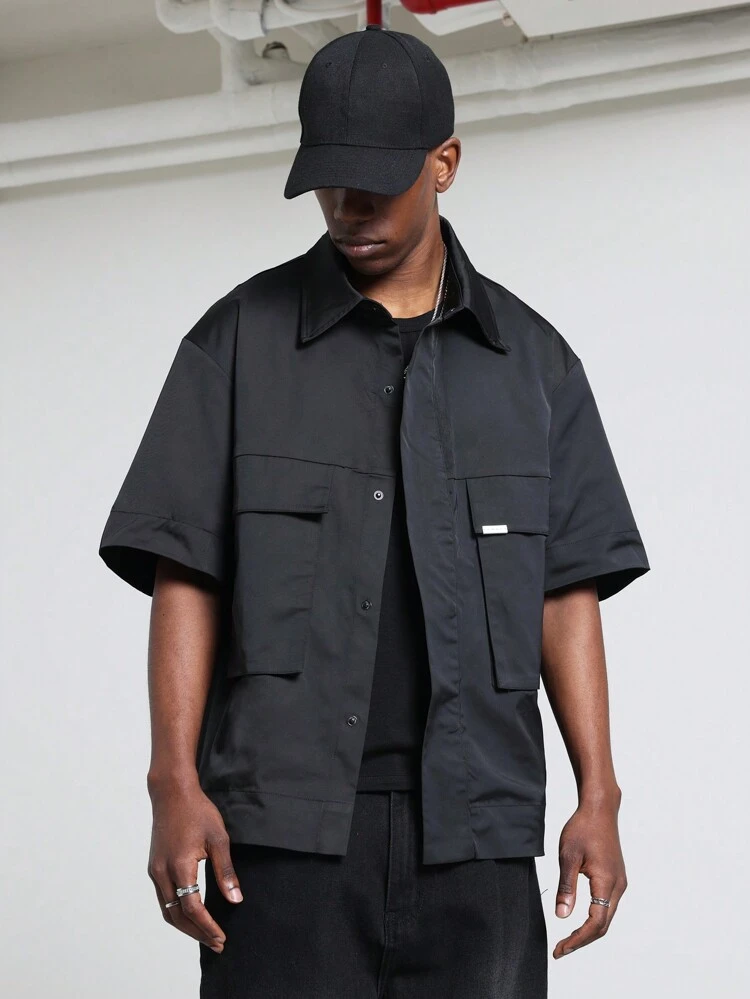 Boxy Nylon Short Sleeve Utility Shirt｜Sumwon